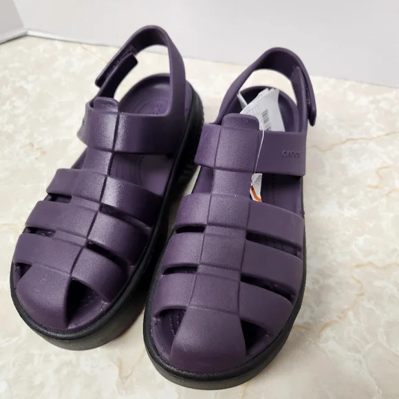 New Crocs Stomp Fisherman Sandal Unisex Size Men 5 / Women 7 Dark Purple - Picture 3 of 10